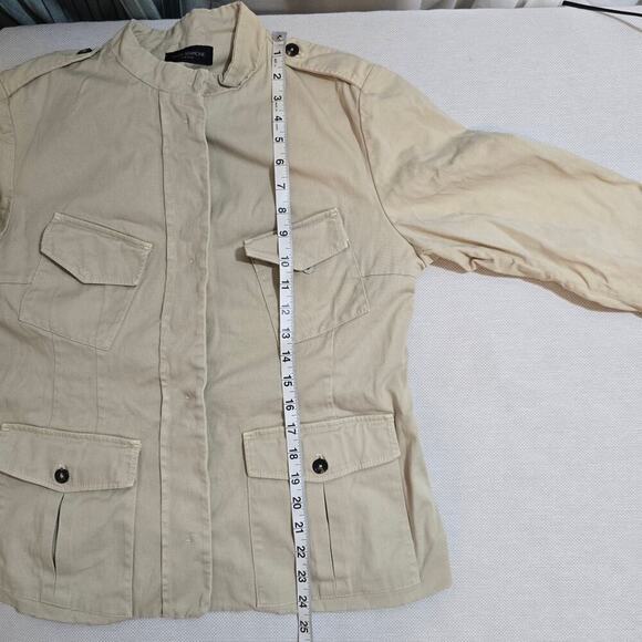 Piazza Sempione Women's Tan Utility Stand Collard Jacket Sz IT48 (826) - Picture 8 of 10